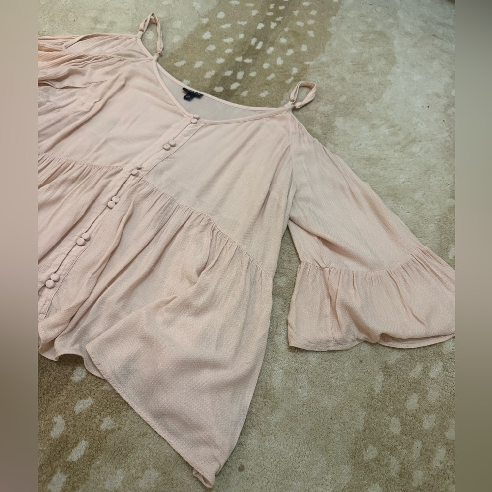 Torrid light pink off the shoulder blouse women’s size 3 - Picture 5 of 8